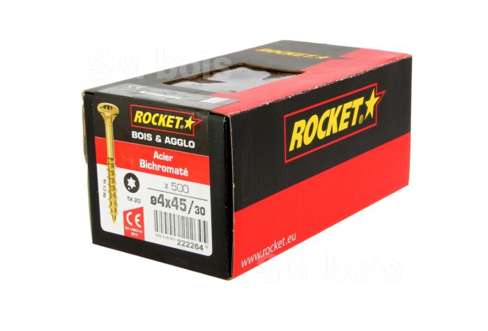 Vis rocket tete fraisee etoile 4,5x50-30 boite de 500-Vis Rocket