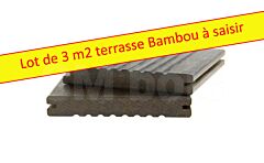 LOT 3 m2 Lame BAMBOU Noir 1f.Lisse-1f.Gorge 137x20mm 1,85